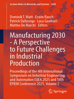 cover image of Manufacturing 2030--A Perspective to Future Challenges in Industrial Production